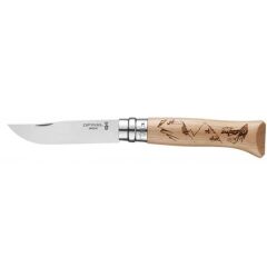 Opinel Inox No 08  Alpine Macera Yürüyüş Desenli Paslanmaz Çelik Çakı