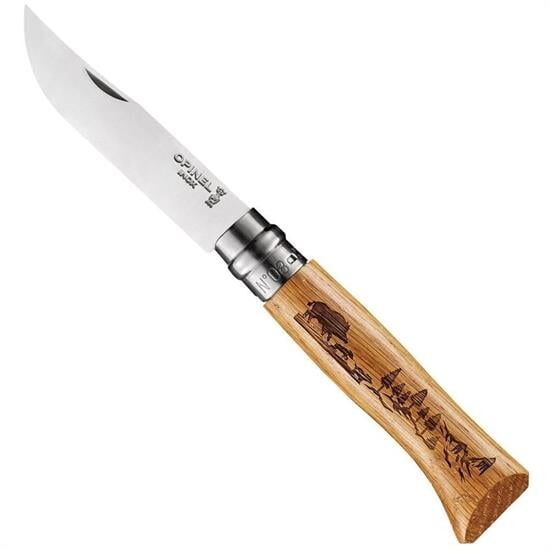 Opinel No 8 Animalia Meşe Oyma Saplı Çakı